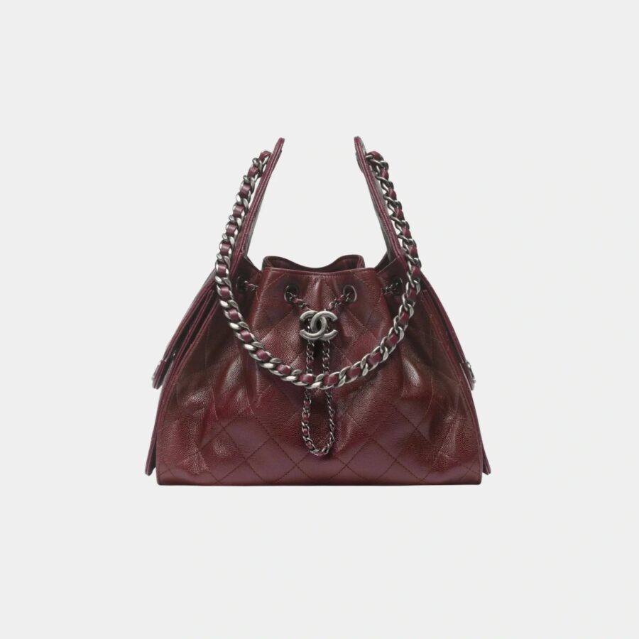 Chanel 25 Small Handbag Grained Calfskin & Ruthenium Finish Metal | Studio Nafay