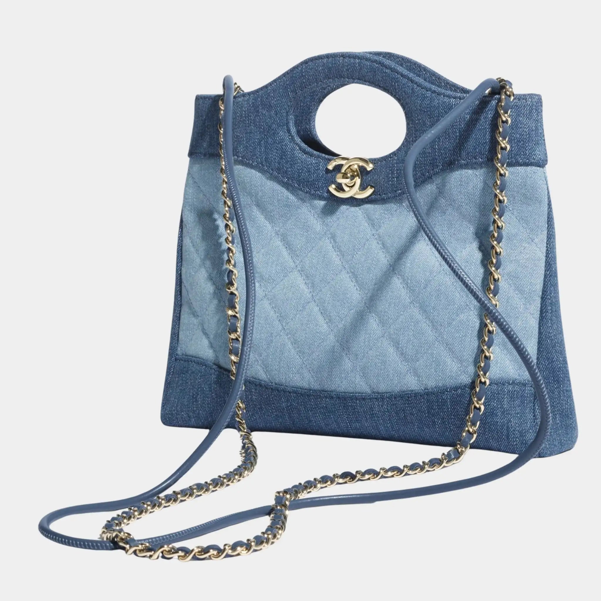 Chanel 31 Mini Shopping Bag Washed & Gold Tone Metal