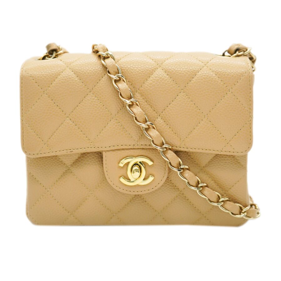 Chanel Mini Caviar Leather Gold Handbag | Studio Nafay