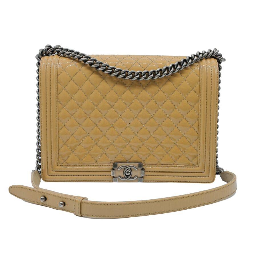 Chanel Large Leather Beige Handbag | Studio Nafay