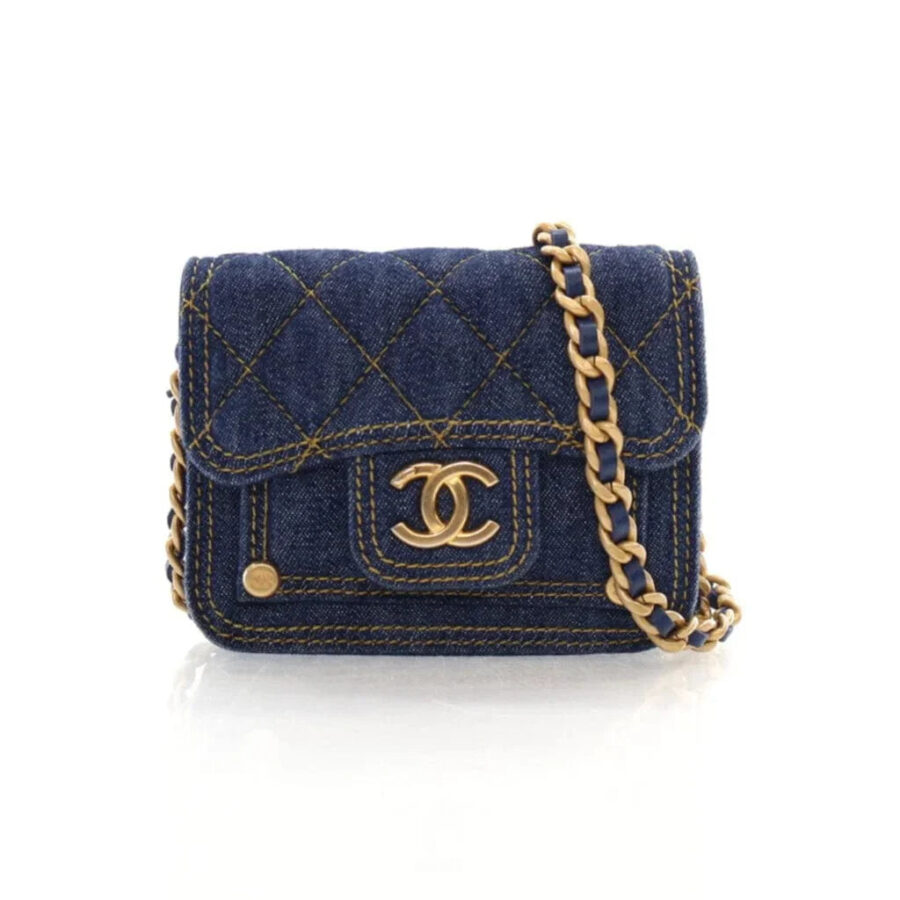 Chanel Flap 25 Quilted Blue Shoulder Bag | Studio Nafay
