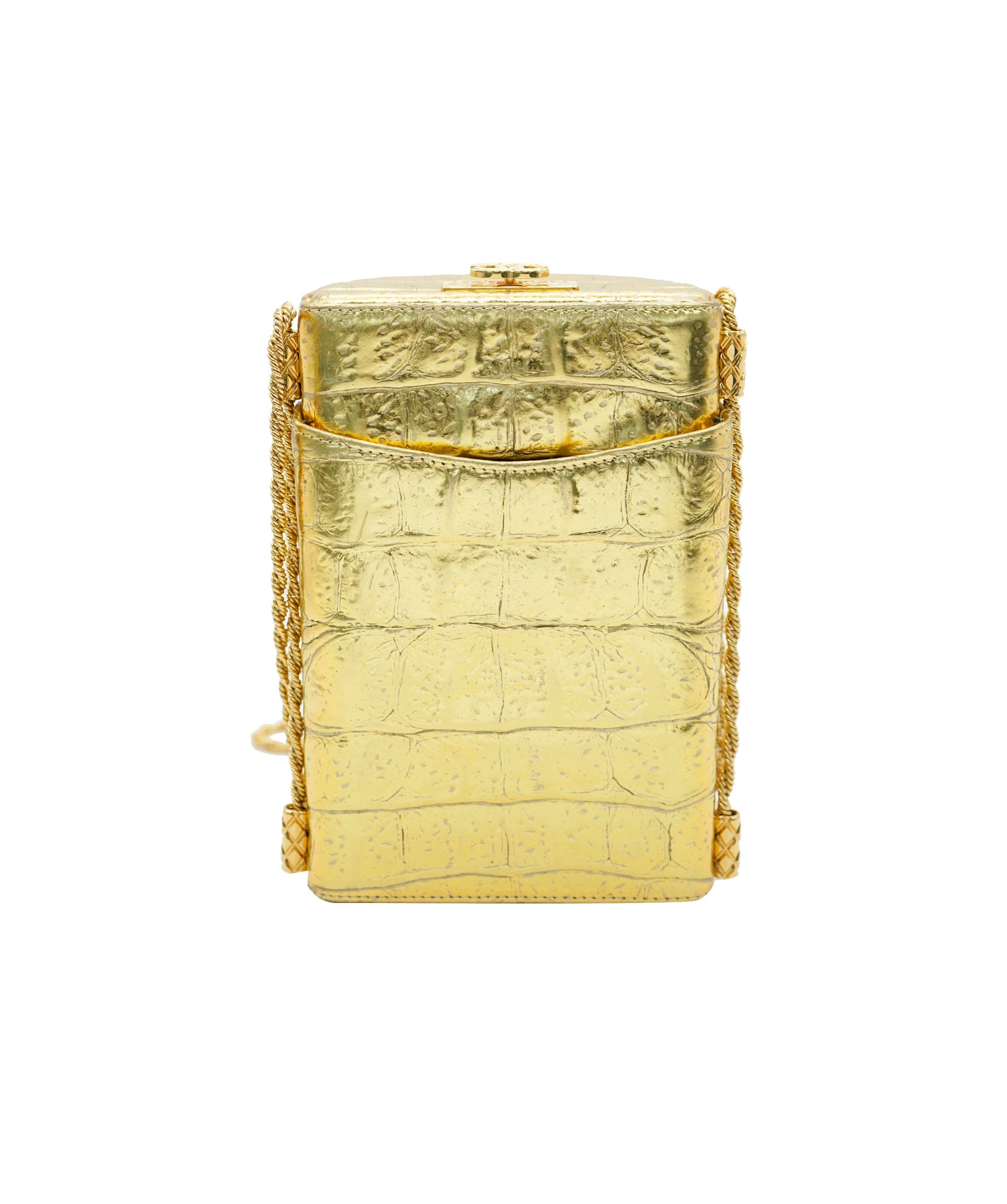 Chanel Leather Gold Elegant Handbag 9