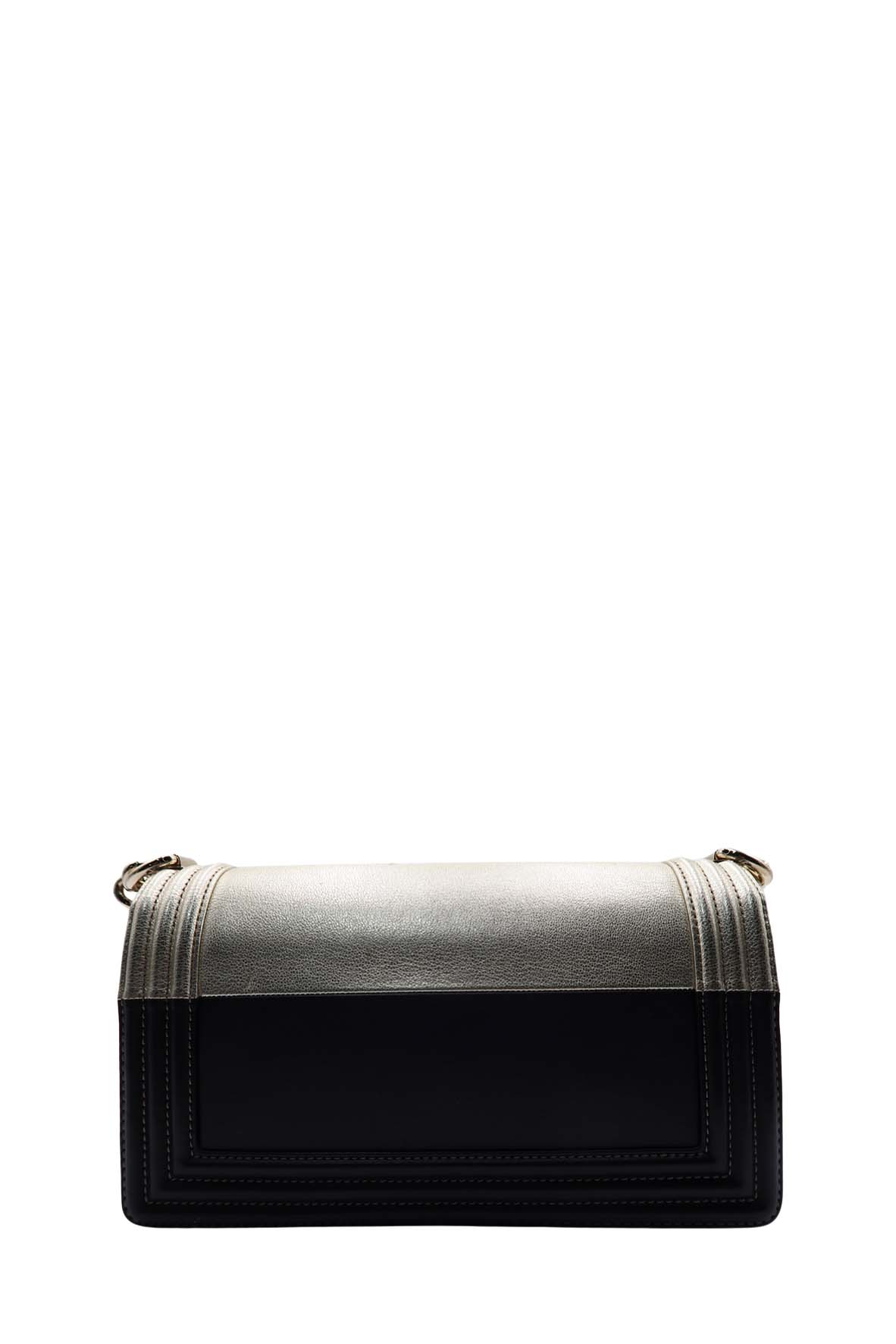 Bicolour Medium Boy Flap Bag Gold, Black