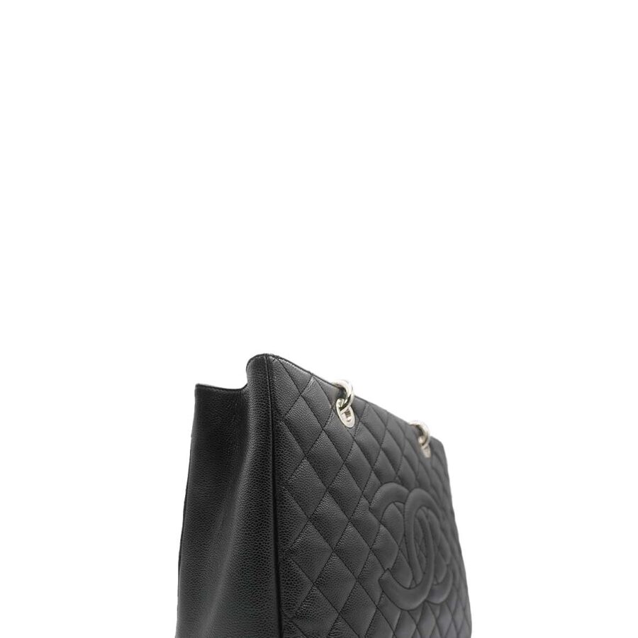 Grand Shopping Tote Caviar with Silver Hardware Black | Studio Nafay
