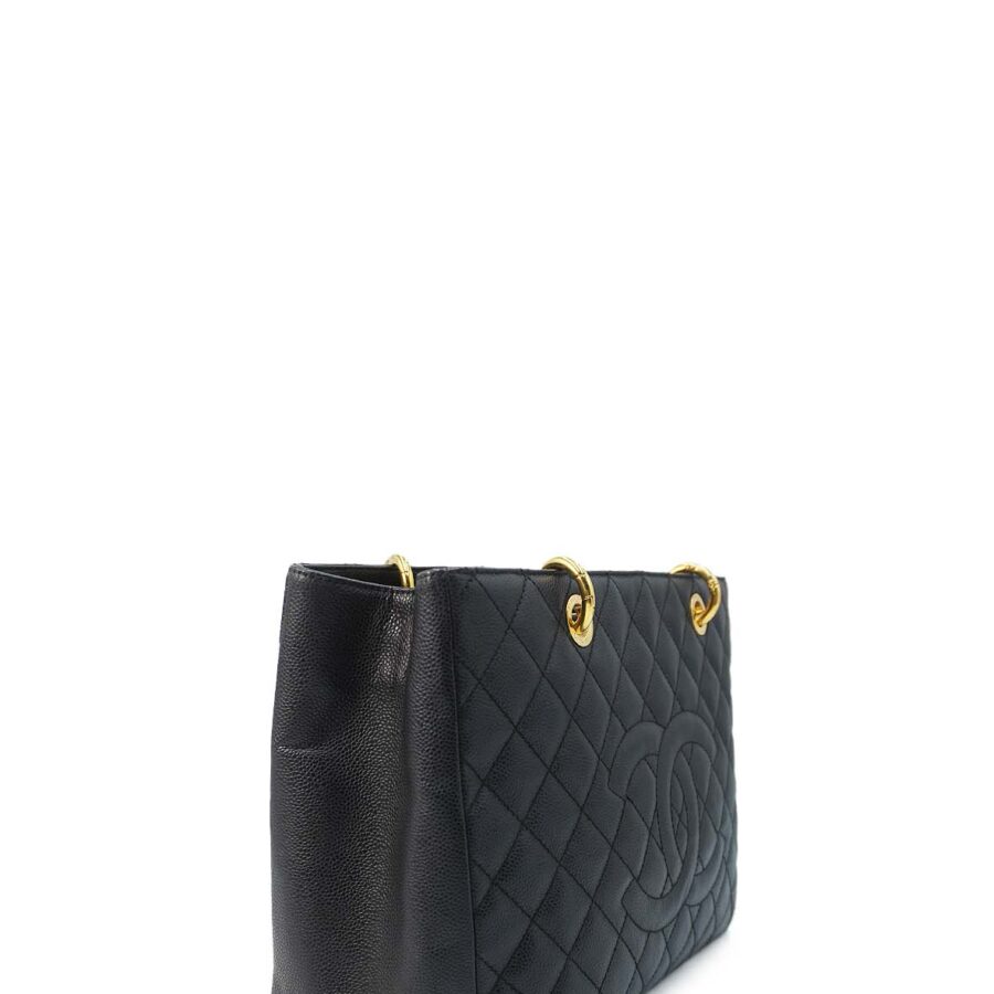 Grand Shopping Tote Quilted Caviar Leather GHW Black | Studio Nafay