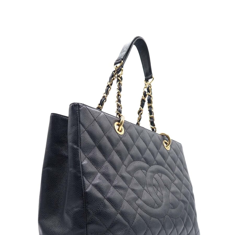 Grand Shopping Tote with Gold Hardware Black | Studio Nafay