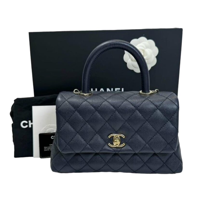 Chanel Navy Coco Small Handle Bag | Studio Nafay