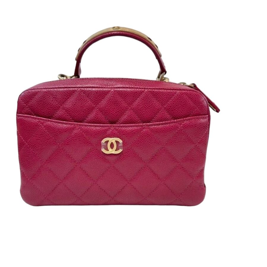 Chanel Top Handle with Chain in Pink Caviar | Studio Nafay