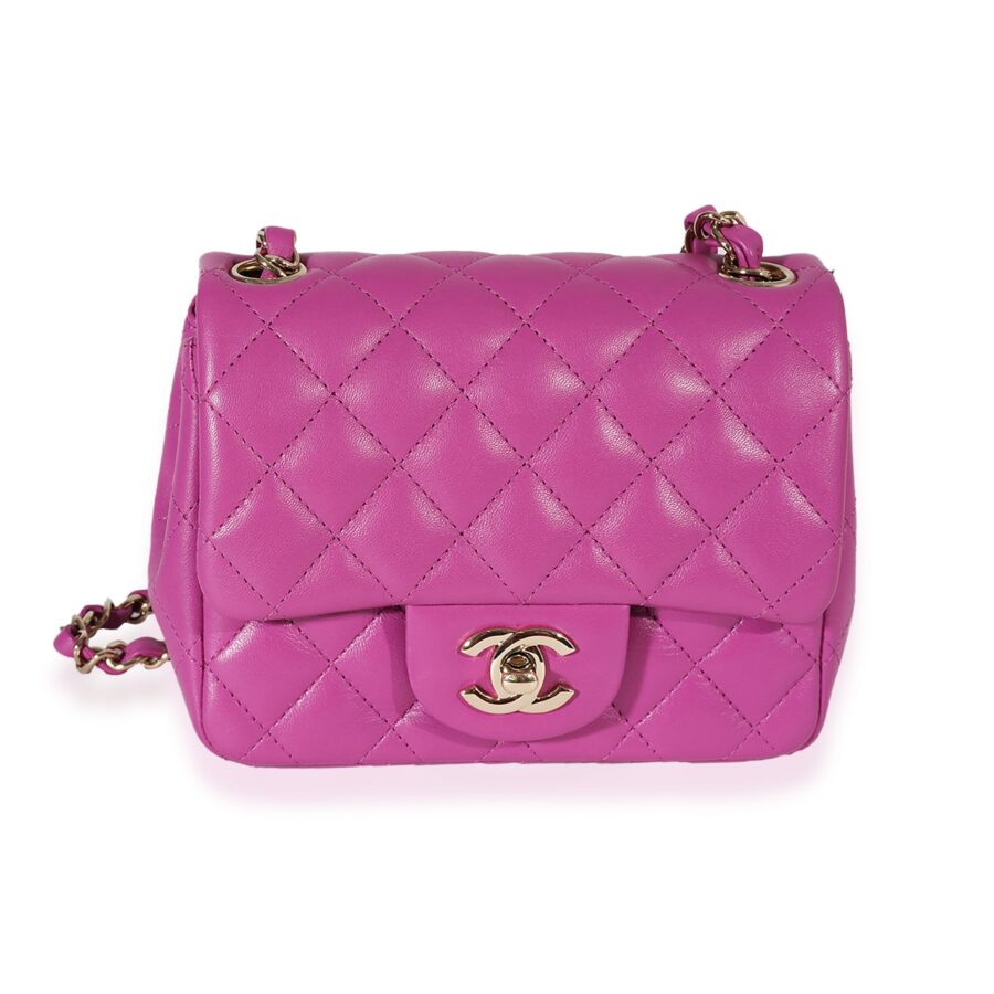 Chanel Purple Quilted Lambskin Mini Square Classic Flap Bag | Studio Nafay