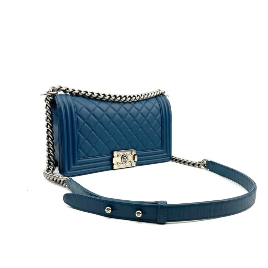 CHANEL Medium Quilted Boy Bag - Blue | Studio Nafay