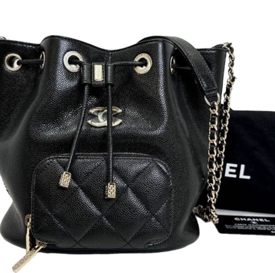 Chanel Bucket Small Caviar Leather Handbag | Studio Nafay