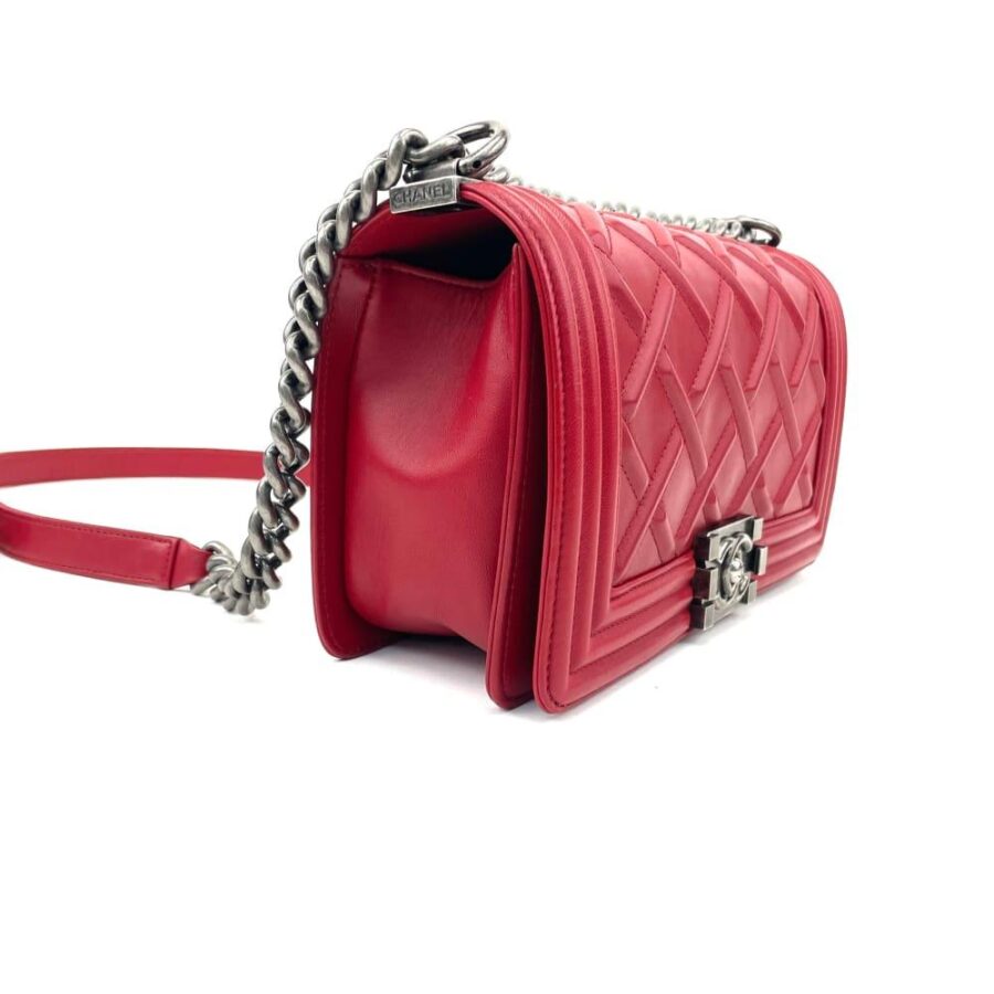 CHANEL - Quilted Embossed Medium Boy Bag - Red - OUTLET ITEM FINAL SALE | Studio Nafay