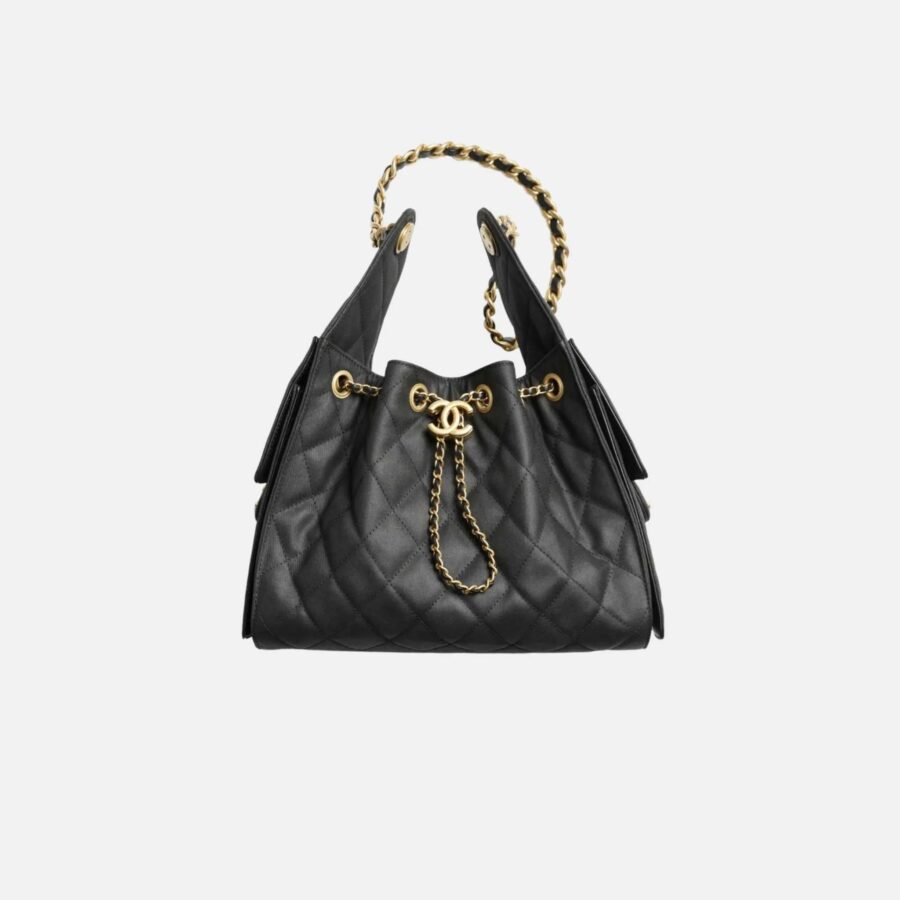 Small Chanel 25 Bag in Canvas and Gold Metal | Studio Nafay