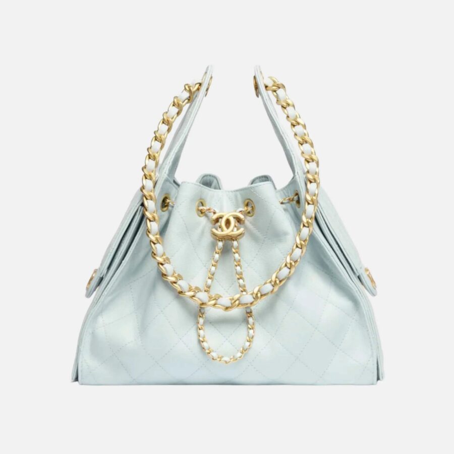 Small Chanel 25 Bag in Light Blue Calfskin  FW /26 | Studio Nafay