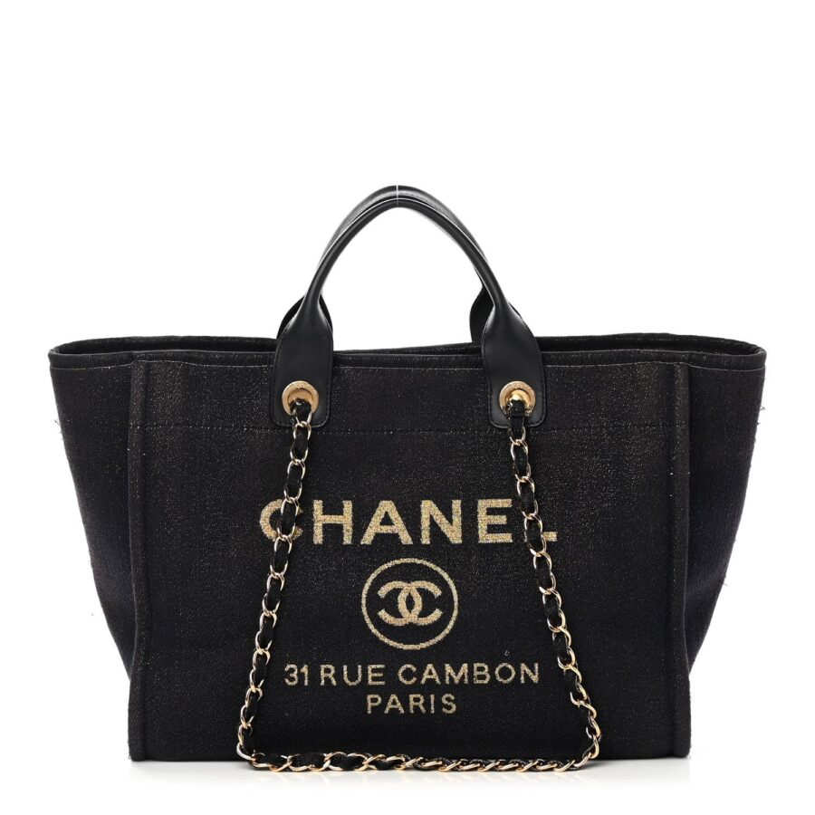 CHANEL LUREX CANVAS MEDIUM DEAUVILLE TOTE | Studio Nafay