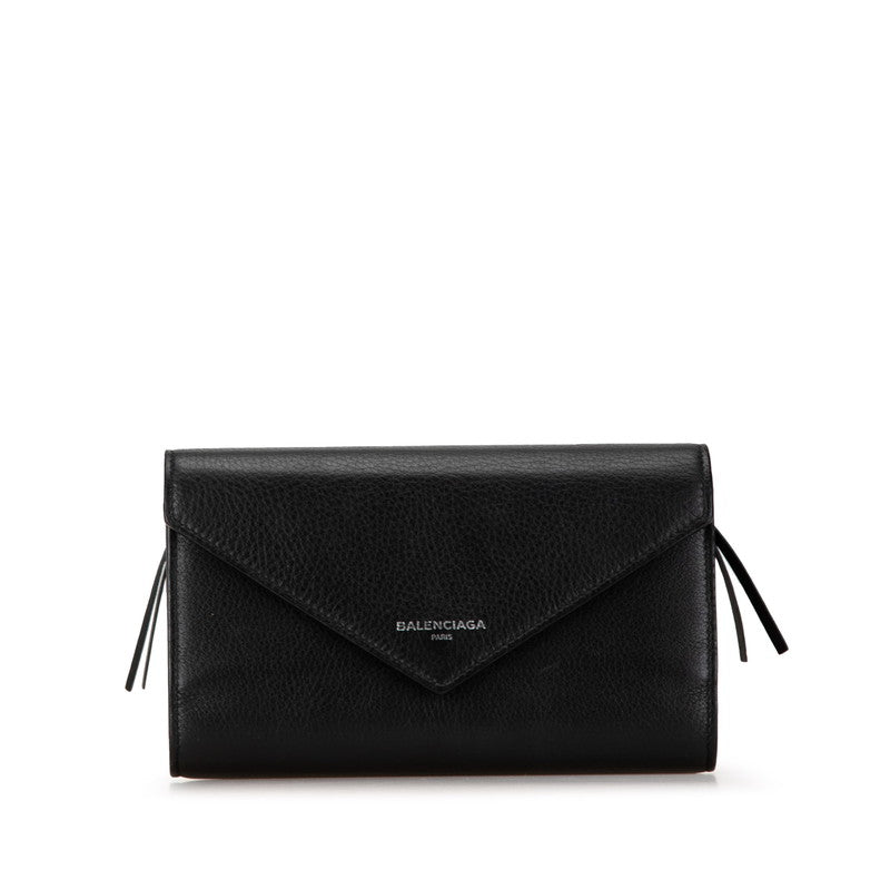 Balenciaga Leather Logo Bifold Wallet Black | Studio Nafay