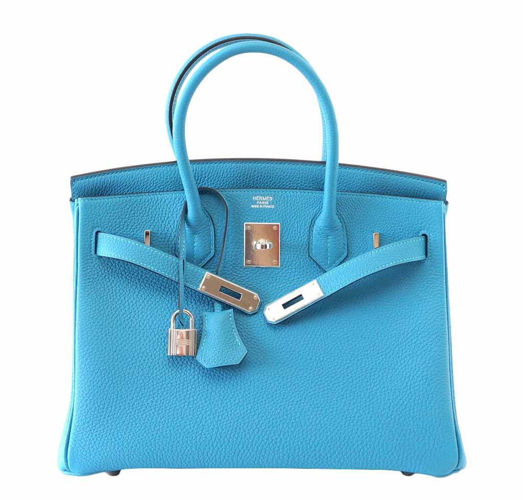 HermesBirkin 30 Turquoise Bag PHW - Product Image 2