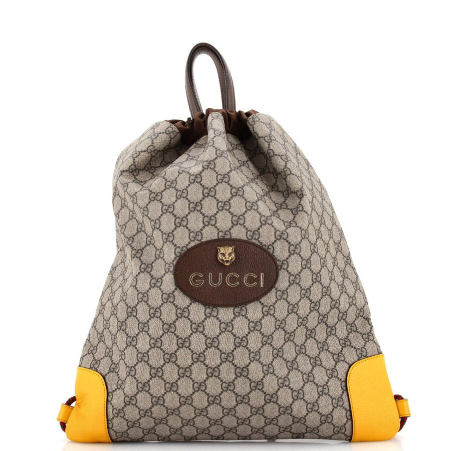 Neo Drawstring Backpack GG Coated Canvas Large | Studio Nafay
