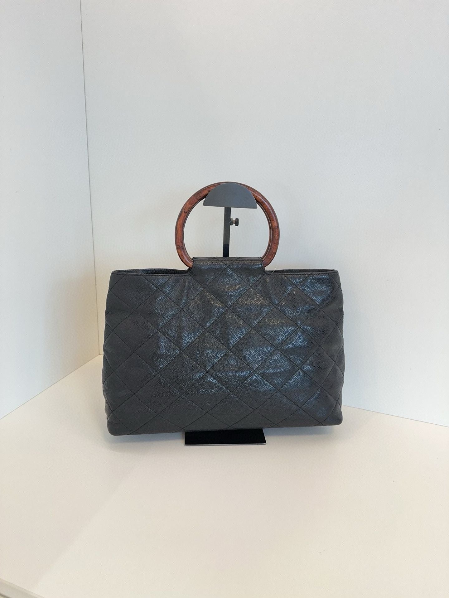 Chanel Leather Caviar Black Handbag 8