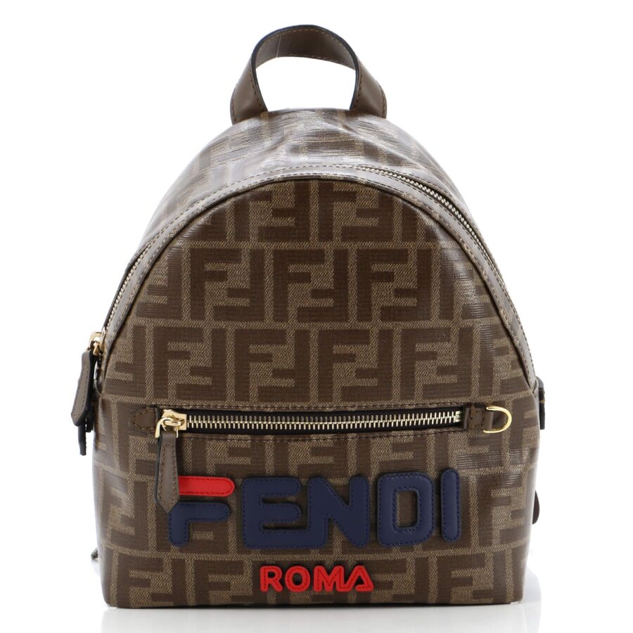 Mania Logo Backpack Zucca Coated Canvas Mini | Studio Nafay