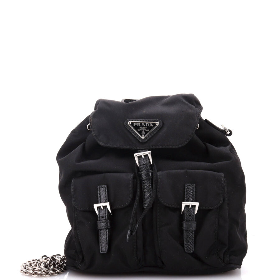 Convertible Chain Backpack Tessuto Mini | Studio Nafay