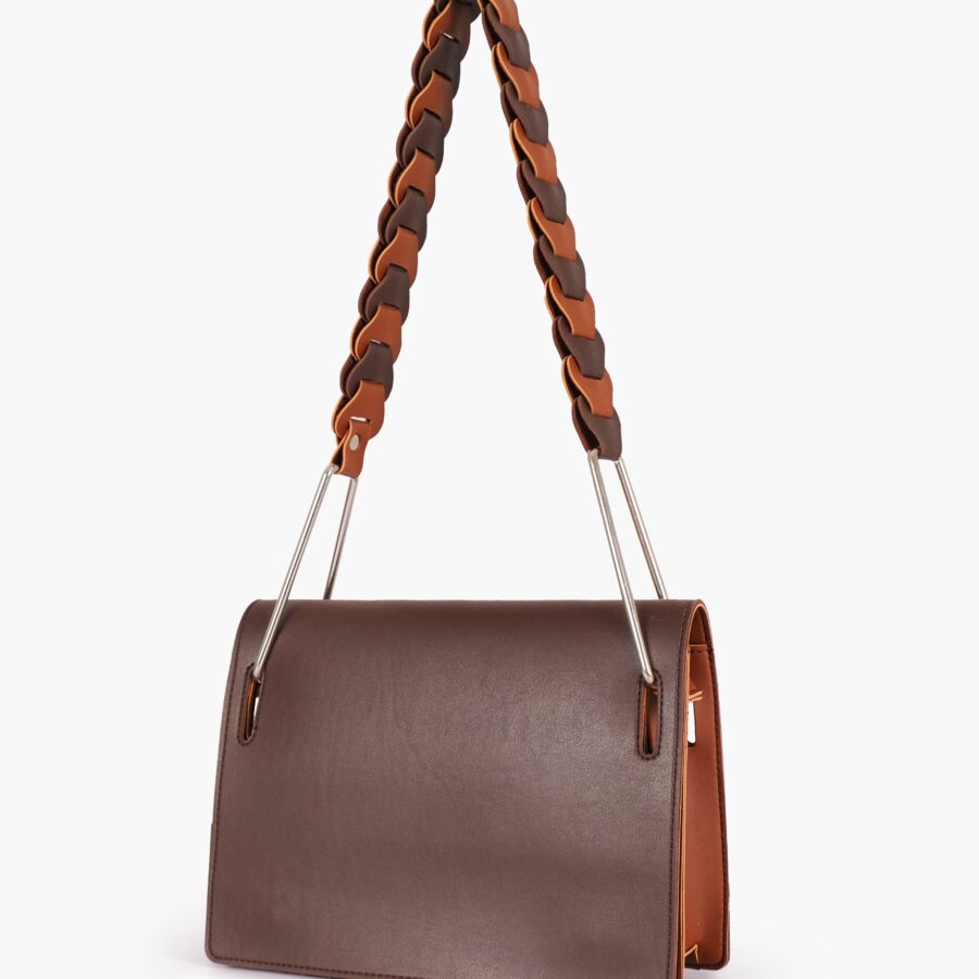 Dark brown loop strap shoulder bag | Studio Nafay
