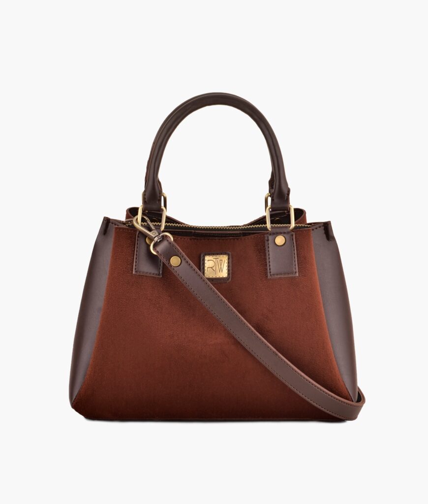 Dark brown suede mini bag | Studio Nafay