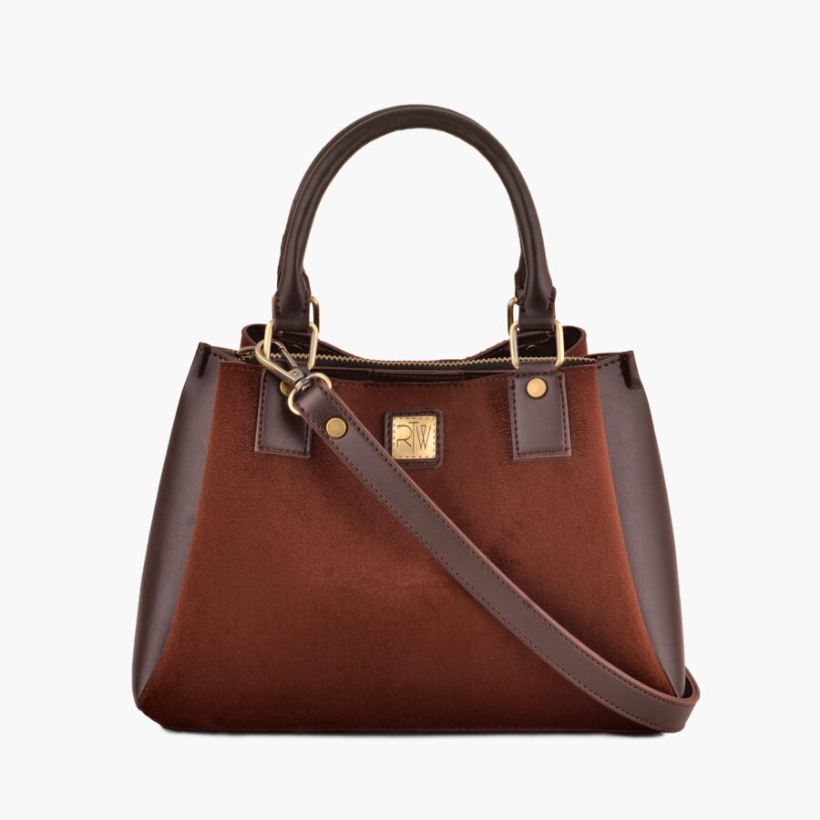 Dark brown suede mini bag | Studio Nafay