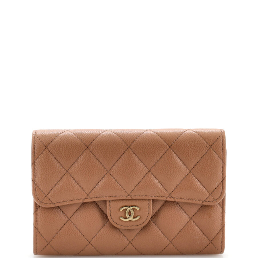 CHANEL Trifold Classic Flap Wallet Quilted Caviar Medium | Studio Nafay