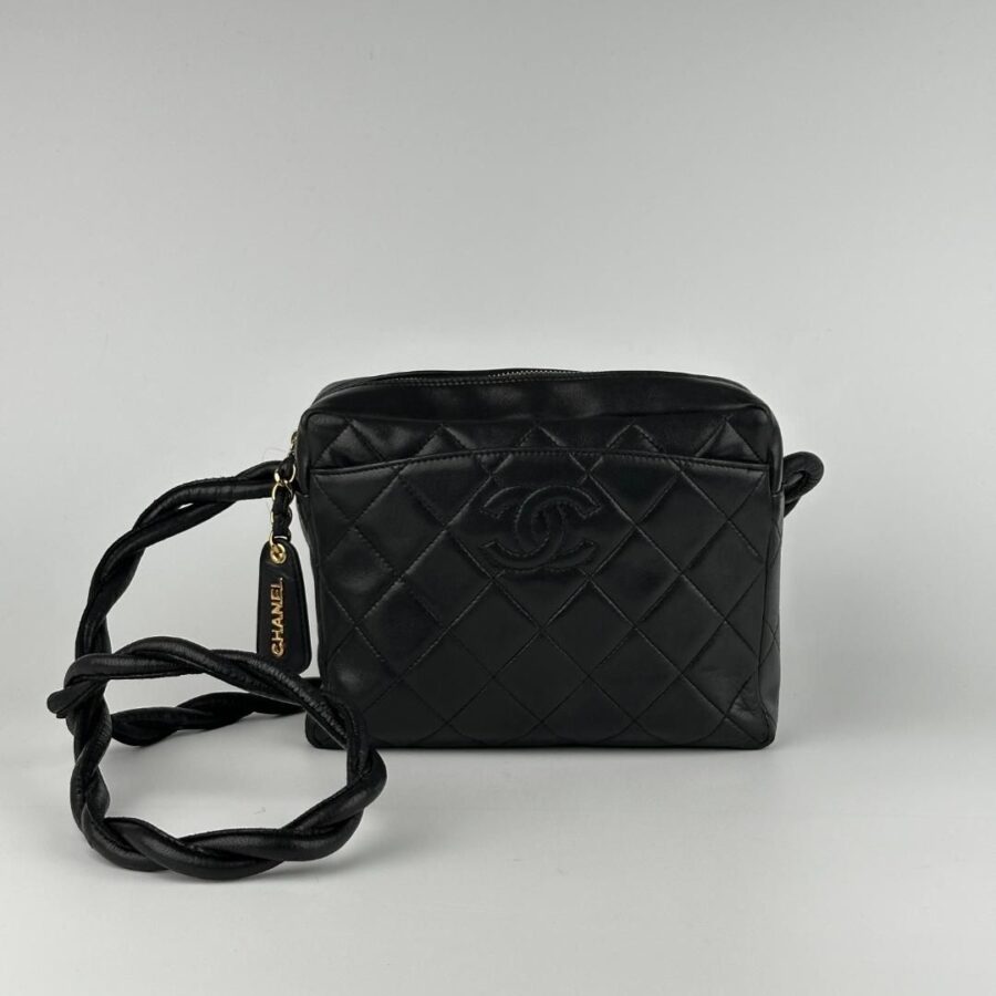Chanel Twist Small Lambskin Quilted Black Shoulder Bag | Studio Nafay