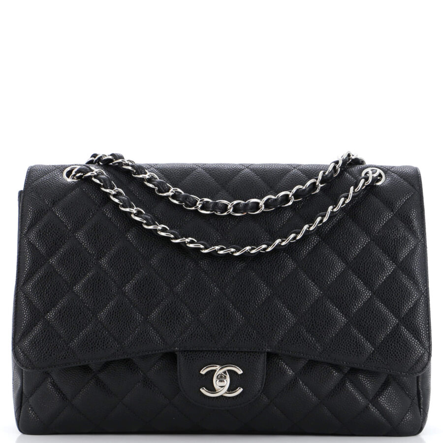 CHANEL Classic Single Flap Bag Quilted Caviar Maxi | Studio Nafay