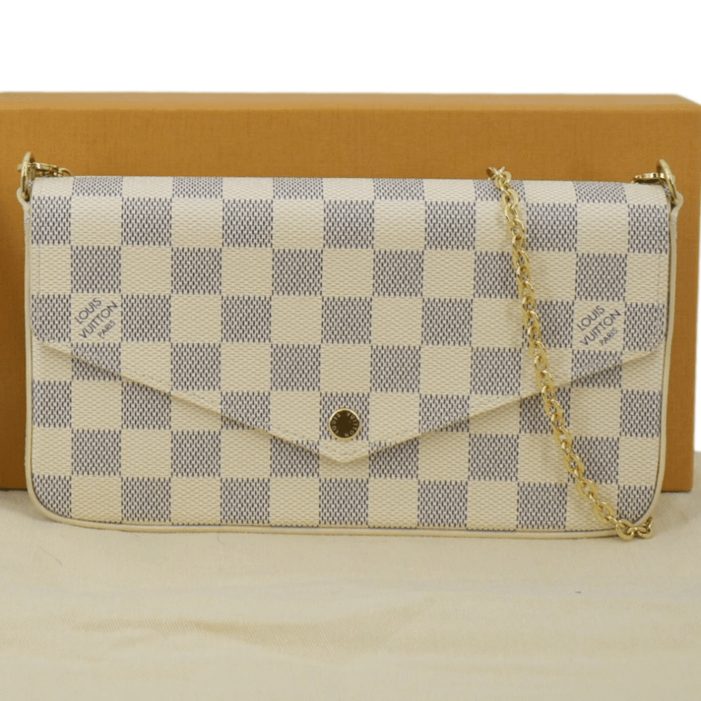 LOUIS VUITTON Felicie Pochette Damier Azur Crossbody Bag White - Product Image 2