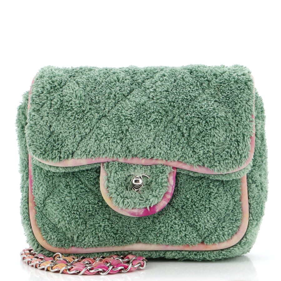CHANEL Classic Single Flap Bag Quilted Terry Cloth and Ribbon Small | Studio Nafay