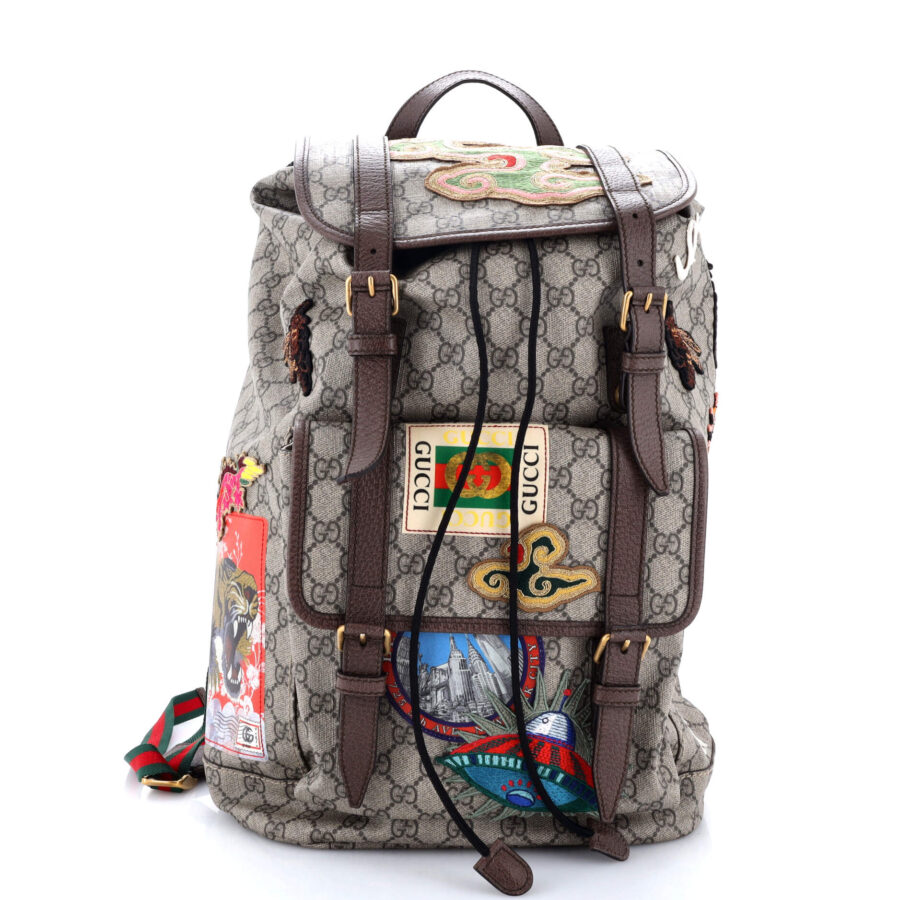 Courrier Soft Backpack GG Coated Canvas with Applique Large | Studio Nafay