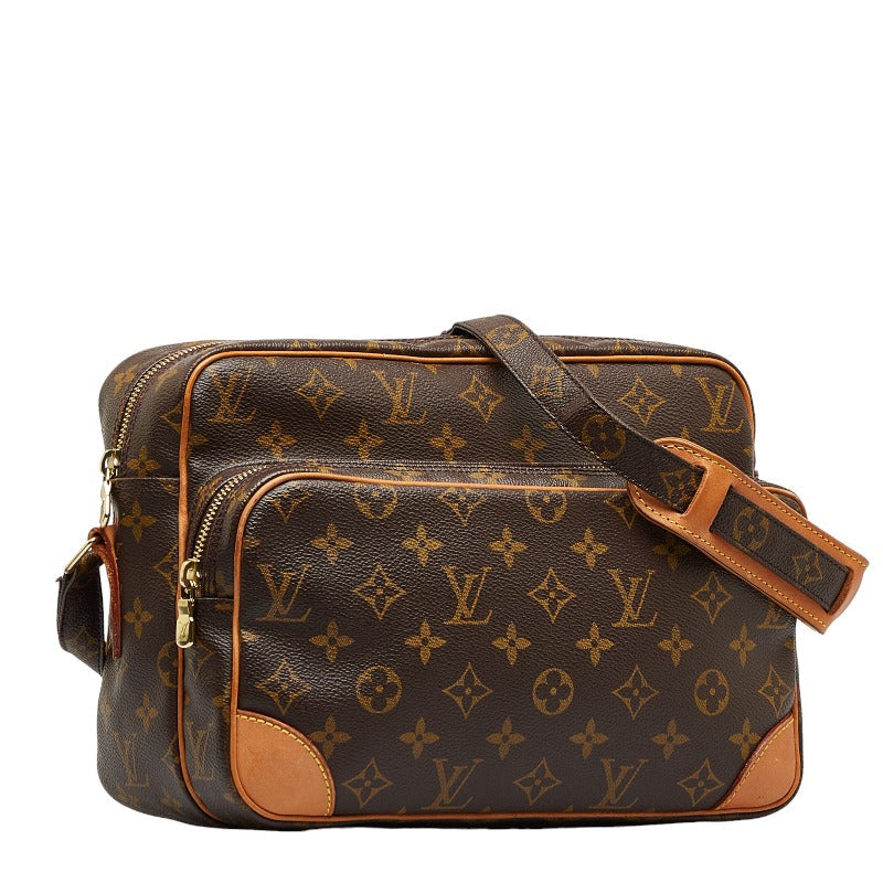 Louis Vuitton Monogram Nile Shoulder Bag Brown PVC Leather Louis Vuitton
