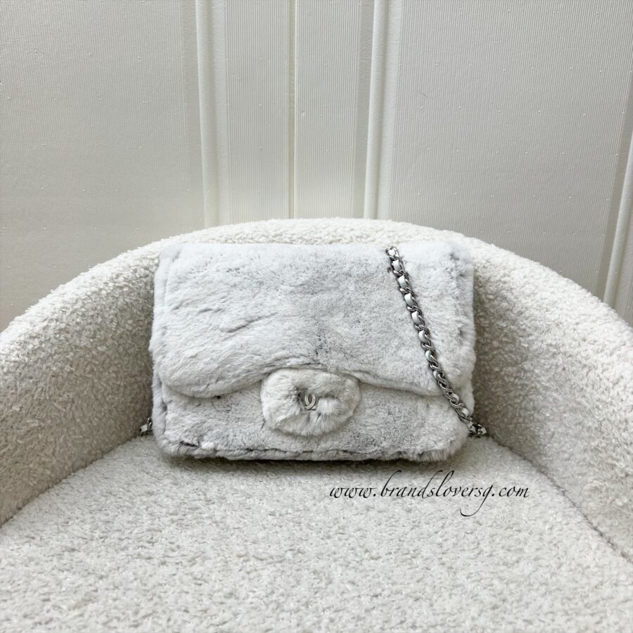 Chanel Wallet on Chain WOC in Shearling, White Leather and SHW Crossbody | Studio Nafay