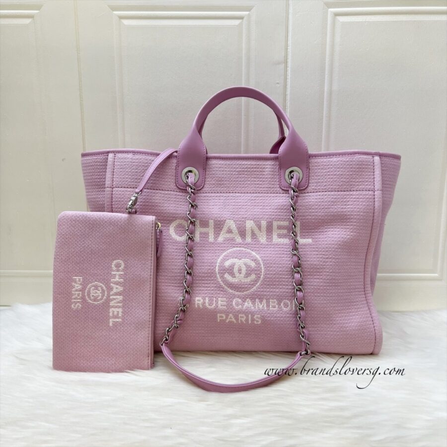 Chanel Medium / Large Deauville Tote in 22S Pink Fabric LGHW | Studio Nafay