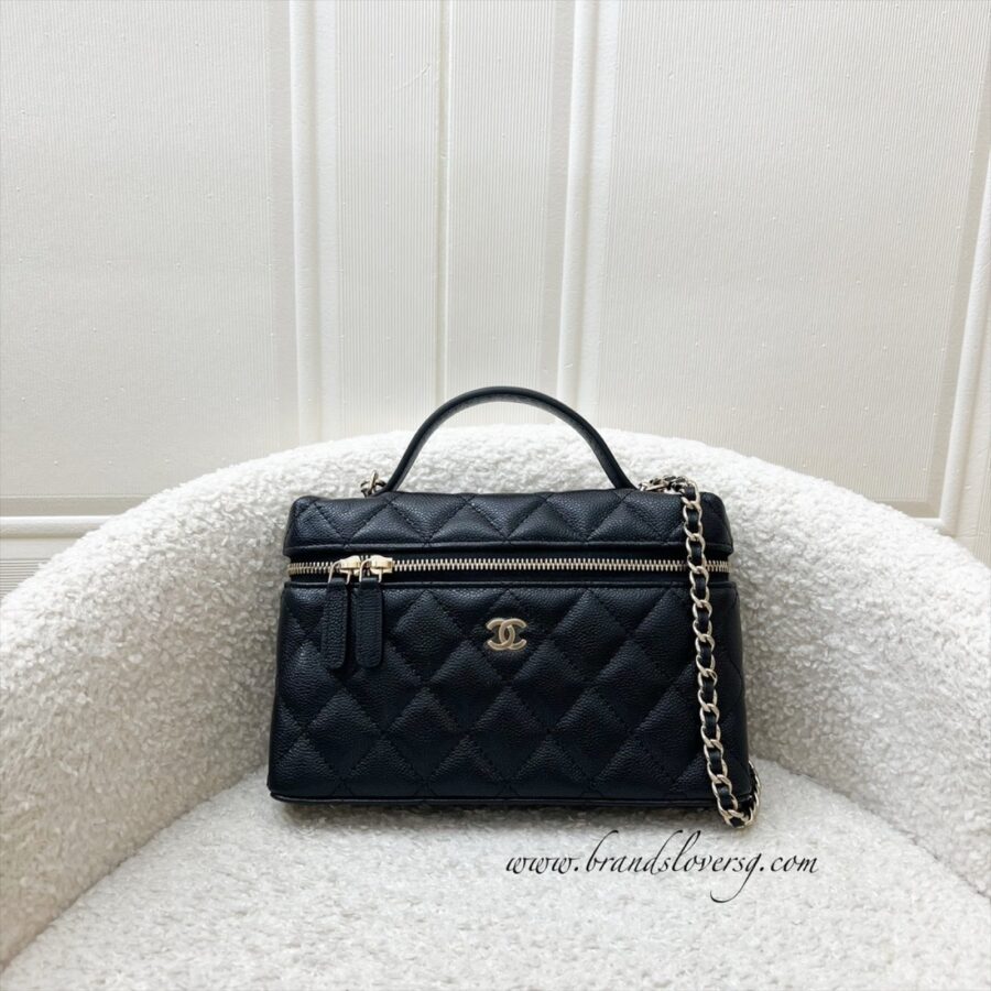 [BN - Local Set - July ] Chanel 25B Vanity / Clutch with Chain (LP Style Bag) in Black Caviar and LGHW (Model: ) | Studio Nafay
