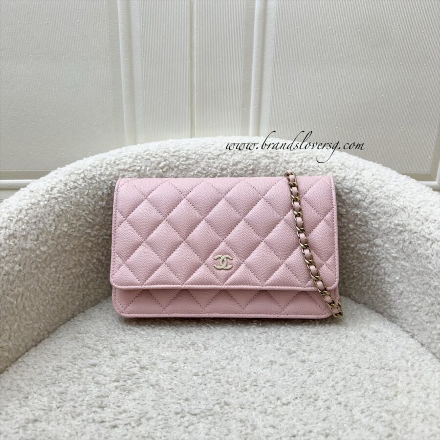 [BN - Local Set - Dec ] Chanel Classic Wallet on Chain WOC in 22B Pink Caviar LGHW (Model: ) Crossbody | Studio Nafay
