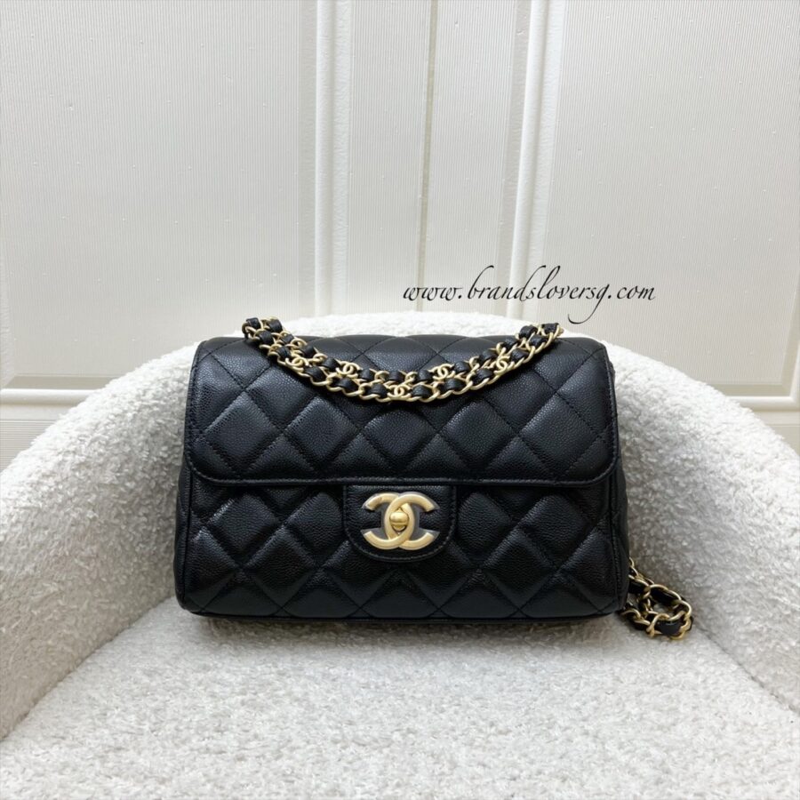 Chanel 25P Seasonal Small / Mini Flap Bag in Black Caviar and AGHW (Model: ) | Studio Nafay