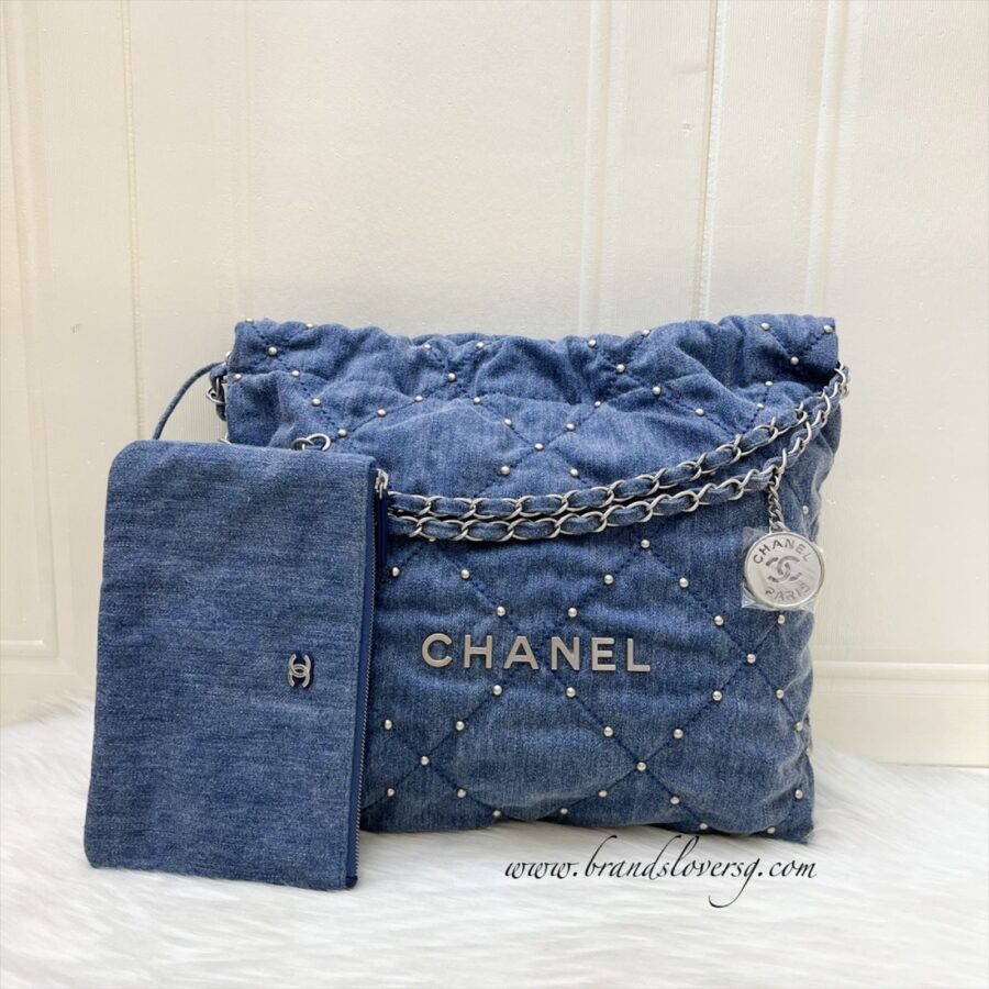 Chanel 22 Small Hobo Bag in 24S Studded Washed and SHW (Model: ) | Studio Nafay