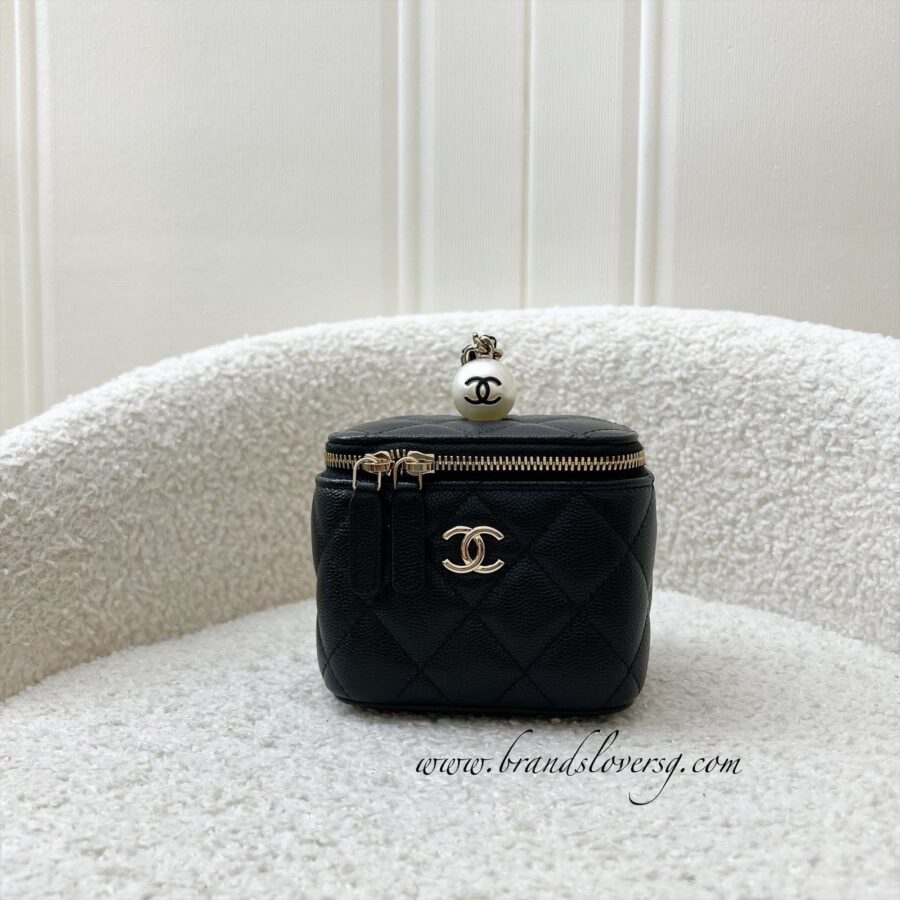 Chanel Mini Cube Clutch with Chain in Black Caviar and LGHW | Studio Nafay