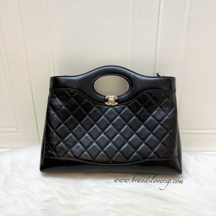 Chanel 31 Medium Shopping Bag in 24S Black Shiny Calfskin and LGHW (Model: ) | Studio Nafay