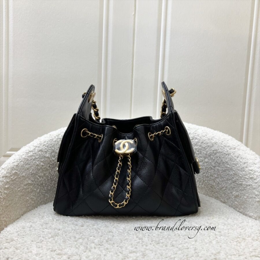 [Local Set - Nov ] Chanel 25 Mini Hobo Bag in Black Caviar and AGHW (Model: ) | Studio Nafay