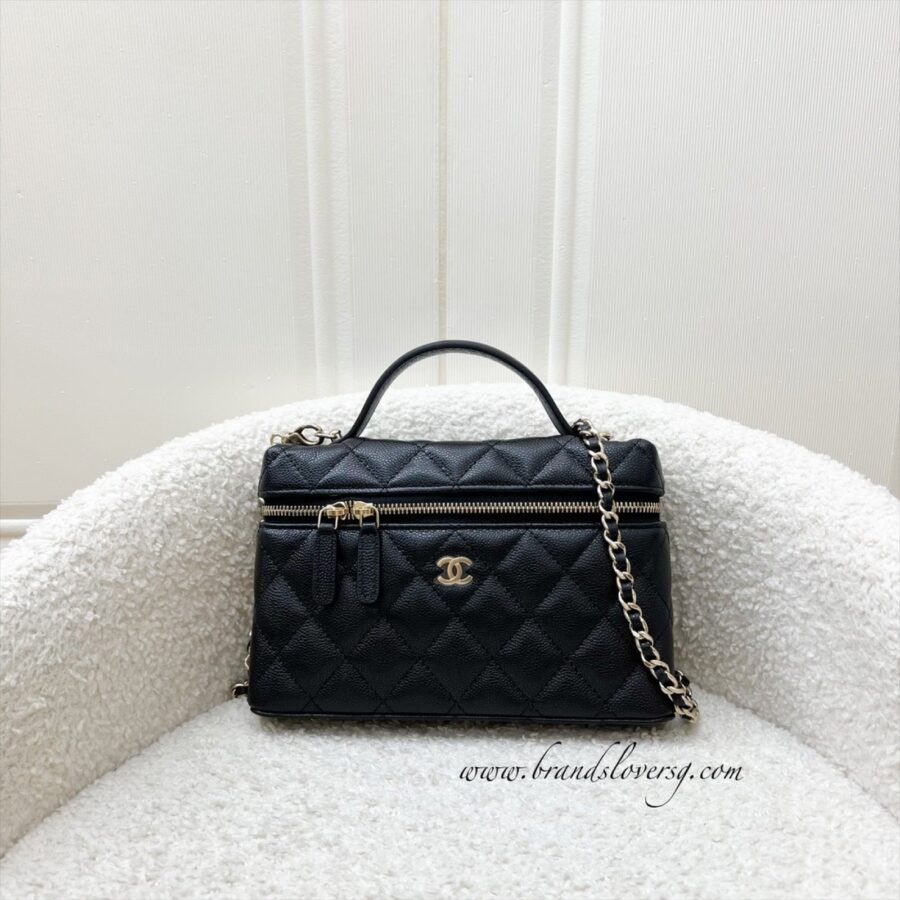 [Brand New July ] Chanel 25B Vanity / Clutch with Chain (LP Style Bag) in Black Caviar and LGHW | Studio Nafay