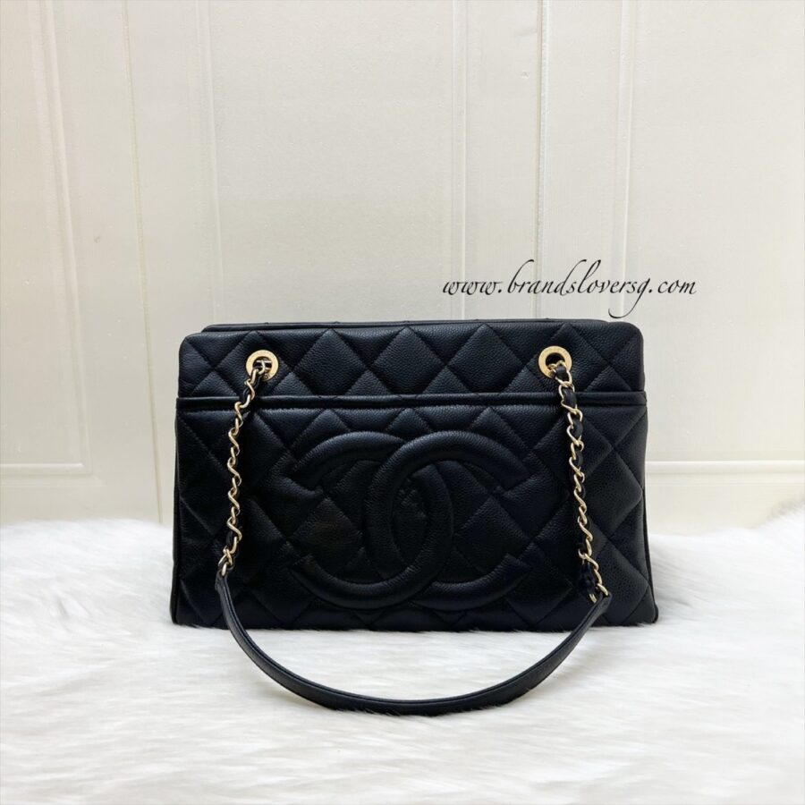 Chanel Timeless CC Shoulder Tote Bag in Black Caviar and GHW | Studio Nafay