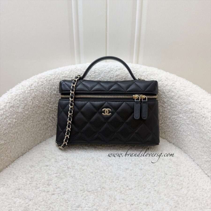 [Local Set - Oct ] Chanel 25K Vanity / Clutch with Chain (LP Style Bag) in Black Caviar and LGHW (Model: ) | Studio Nafay