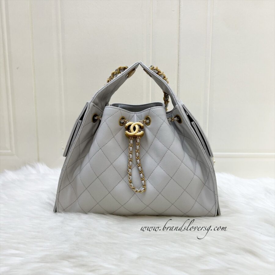 [Un - June ] Chanel 25 Small Hobo Bag in Grey Caviar and AGHW (Model: ) | Studio Nafay