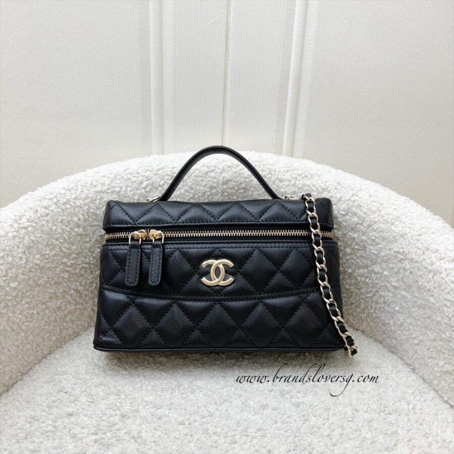 [Brand New - Local Full Set - Nov ] Chanel 26C Vanity / Clutch with Chain (LP Style Bag) in Black Caviar and LGHW | Studio Nafay