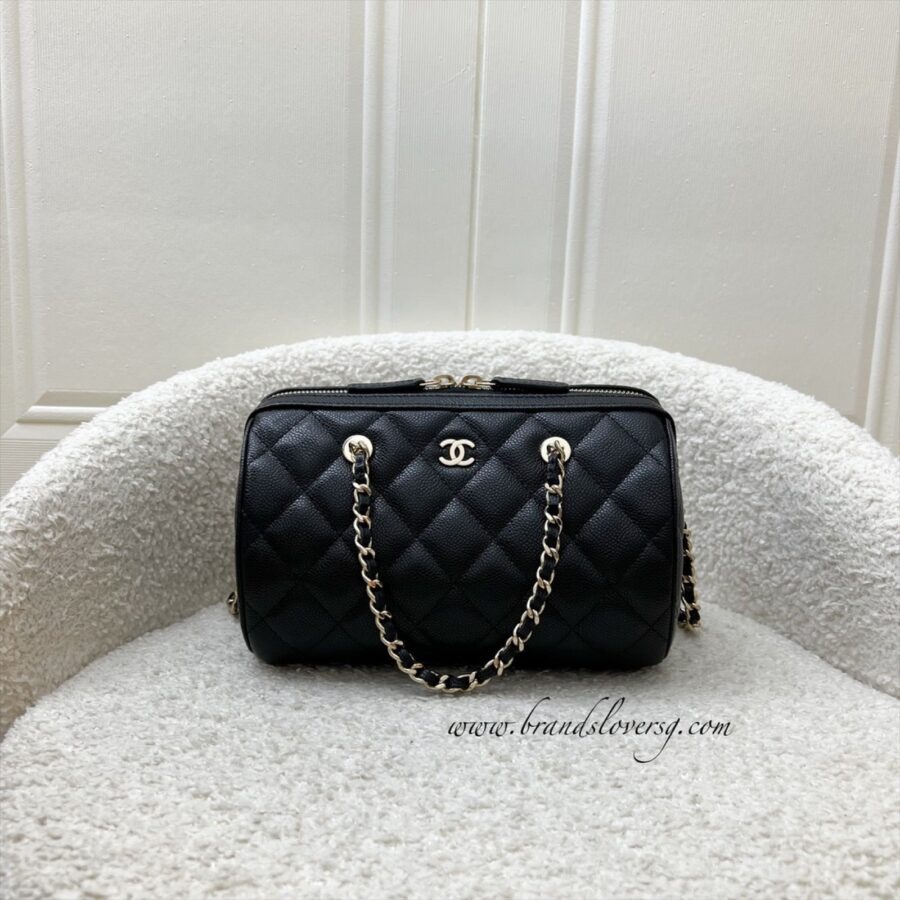 Chanel 25S Bowling Bag in Black Caviar and LGHW (Model: ) | Studio Nafay
